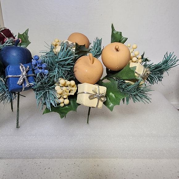 Vintage Floral Picks Set Of 6. Blue, Cream Abd Plum - Picture 4 of 9